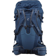 Blue backpack with visible brand logo on a white background