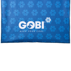 Blue cooling pad with Gobi logo and text on a white background