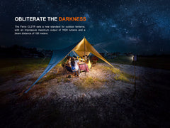 Outdoor setting with a tent illuminated by a lantern against a starry night sky.