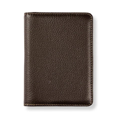 Brown leather wallet on a white background