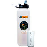 Nalgene water filter with additional filter on a white background