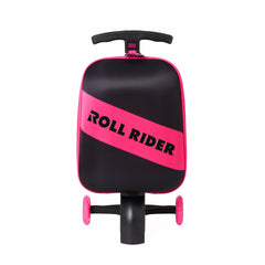 Black and pink 'Roll Rider' toy on a white background