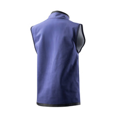 Blue sleeveless jacket on a white background