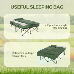 2-Person Folding Camping Cot Set With Carrying Bag