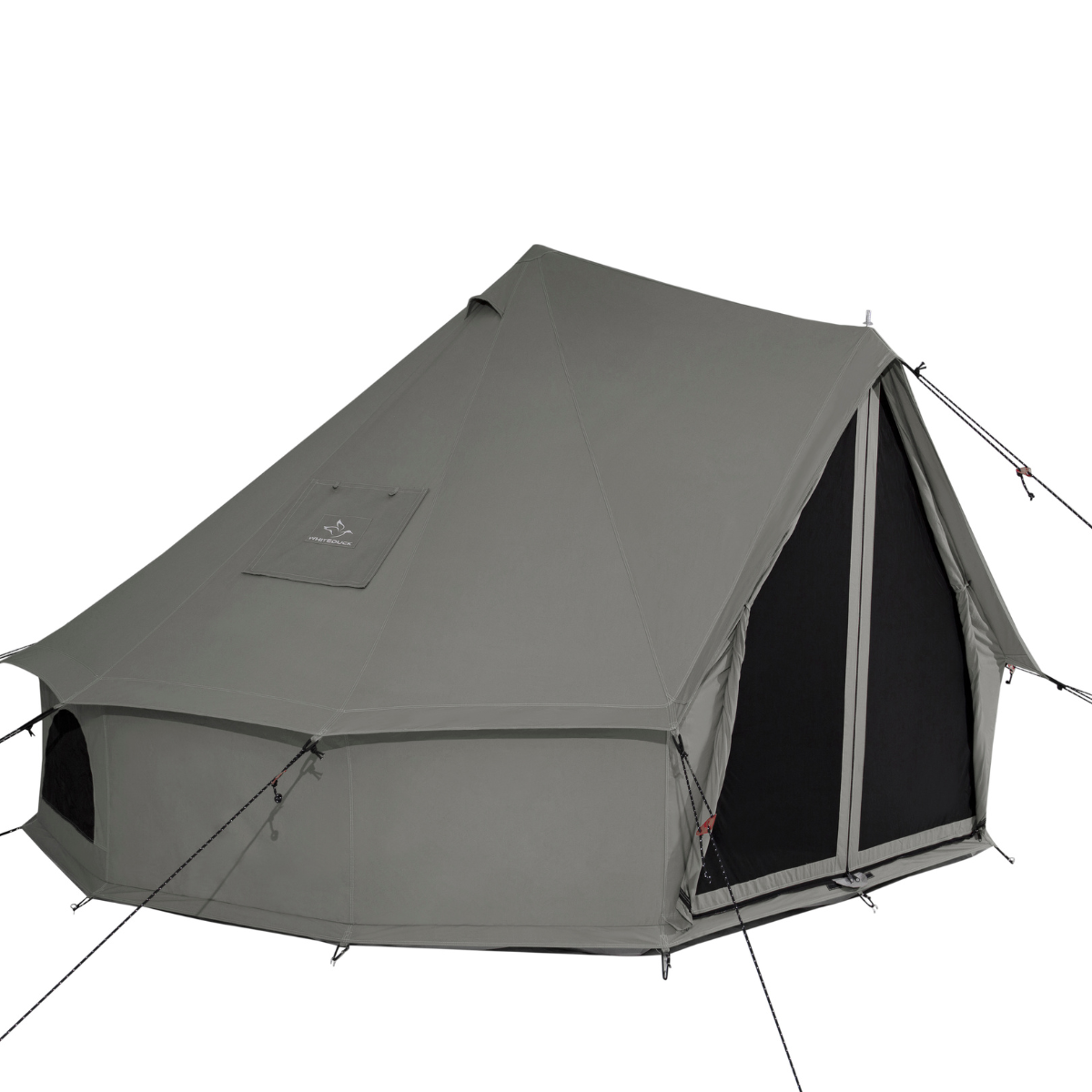 Gray camping tent on a white background
