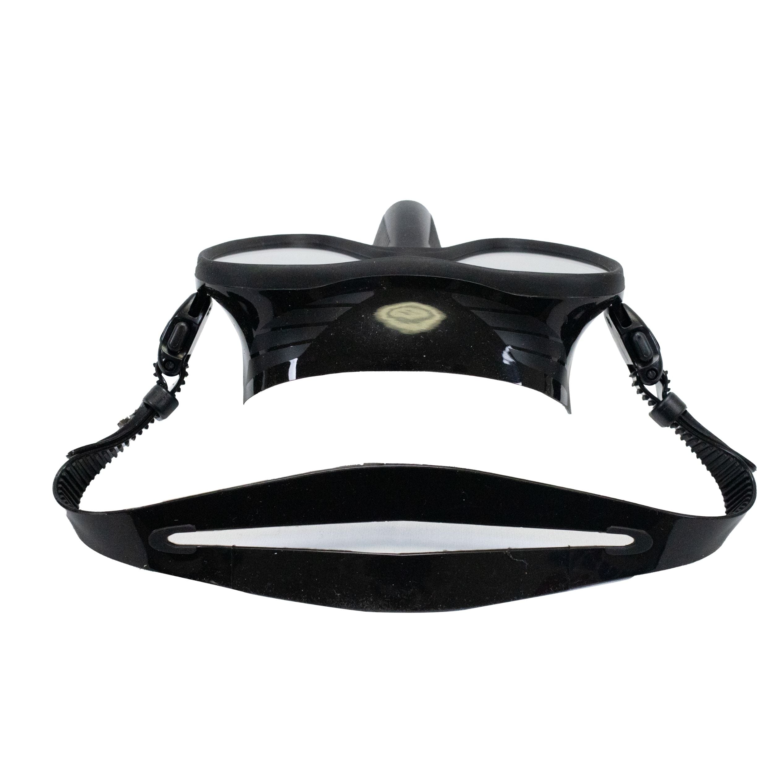 Black and white headlamp on a white background