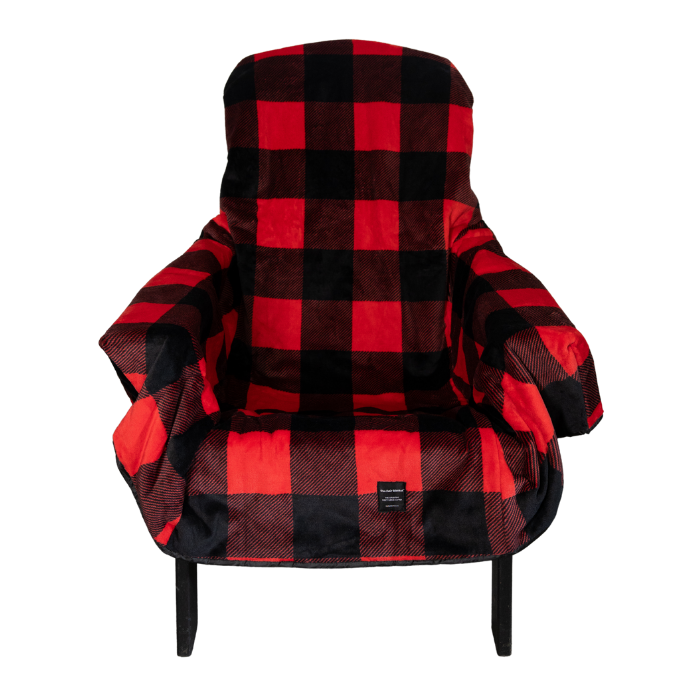 Red and black checkered chair on a white background