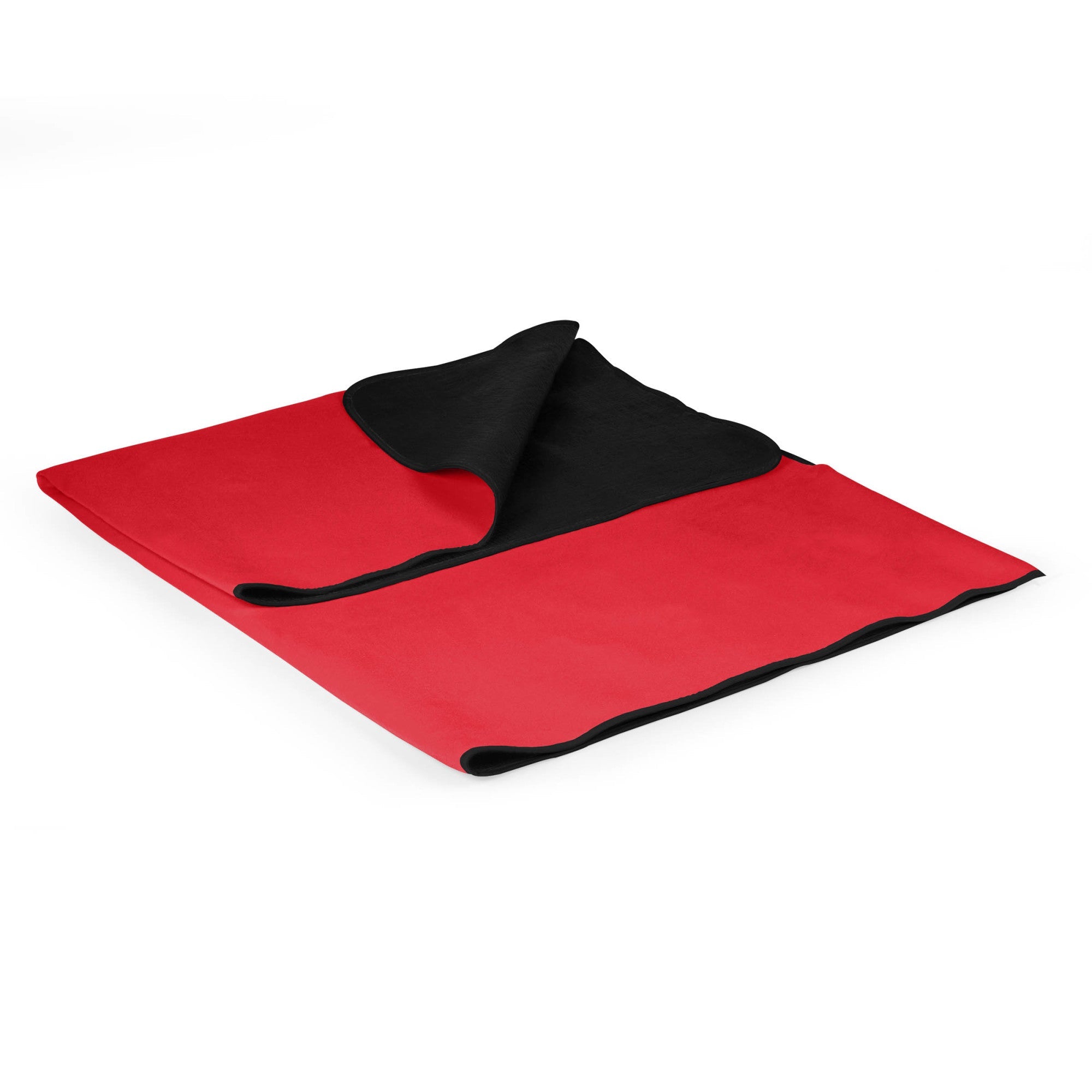 Red and black blanket on a white background