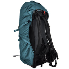 Teal and black backpack on a white background