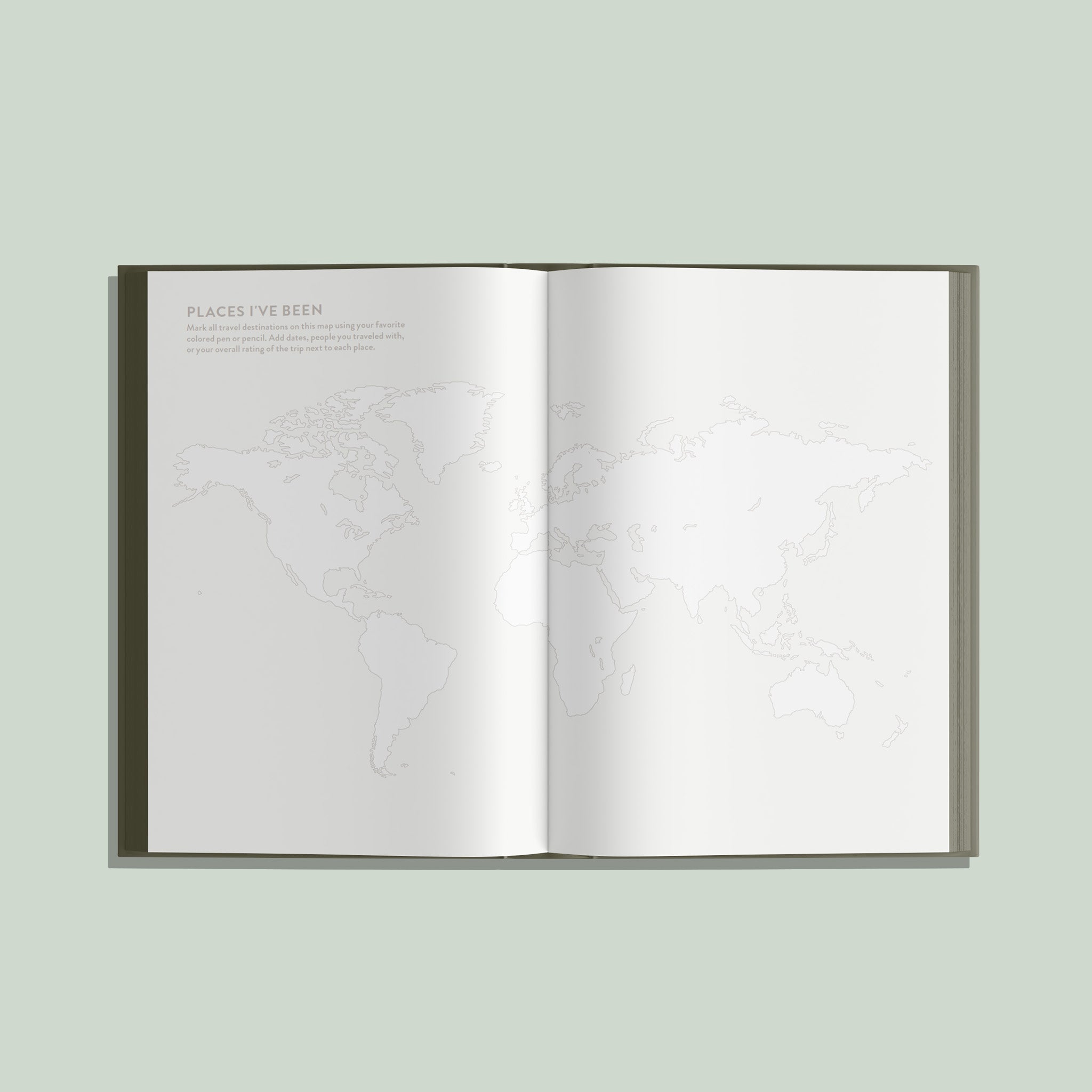 Open book on a light green background