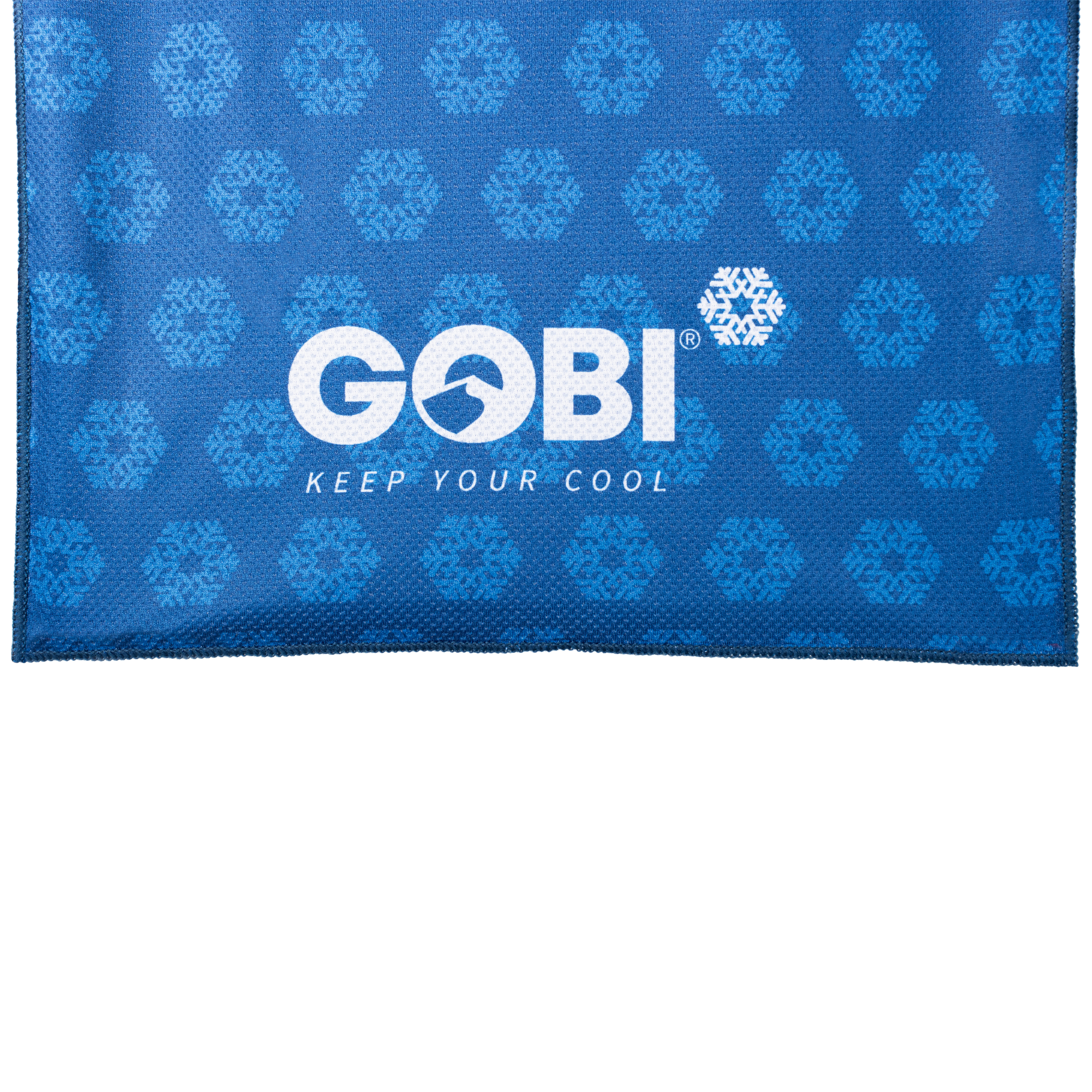 Blue cooling pad with Gobi logo and text on a white background