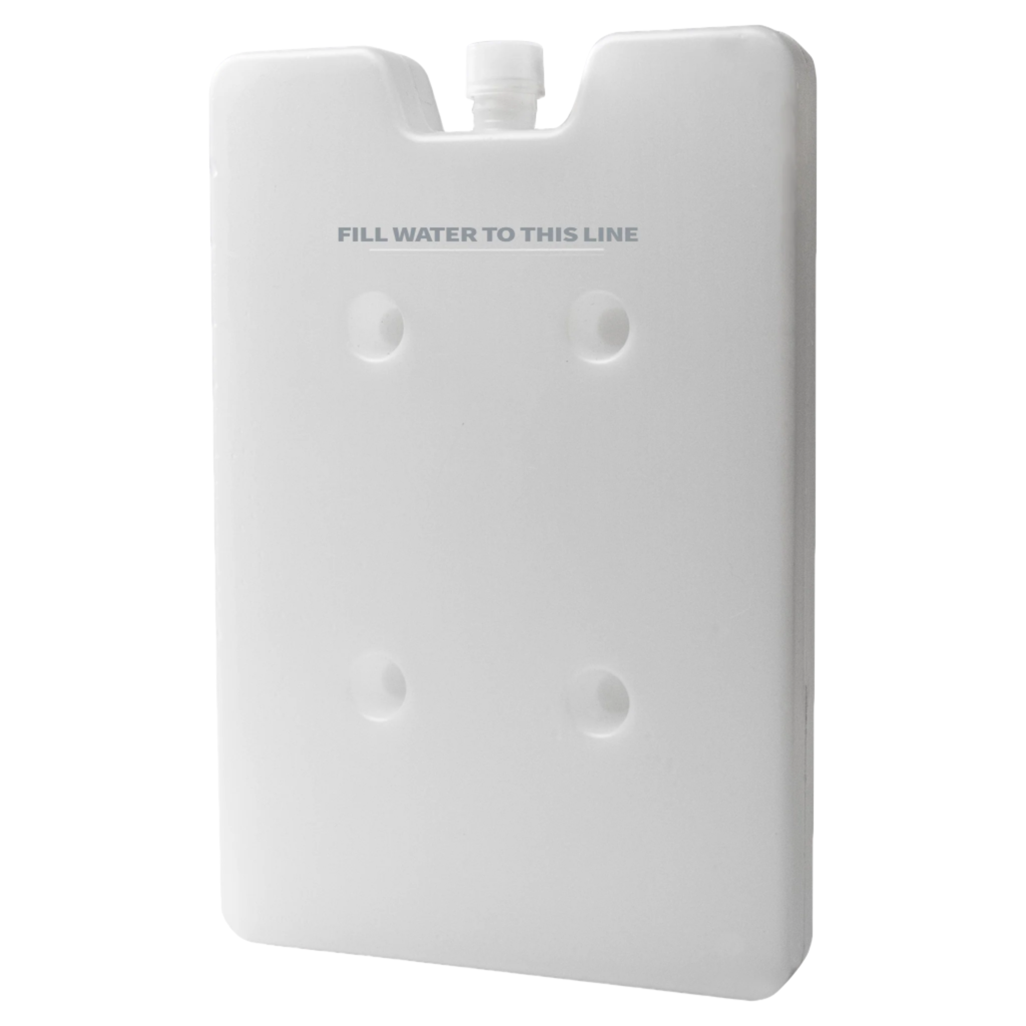White water container with 'Fill water to this line' text on a white background