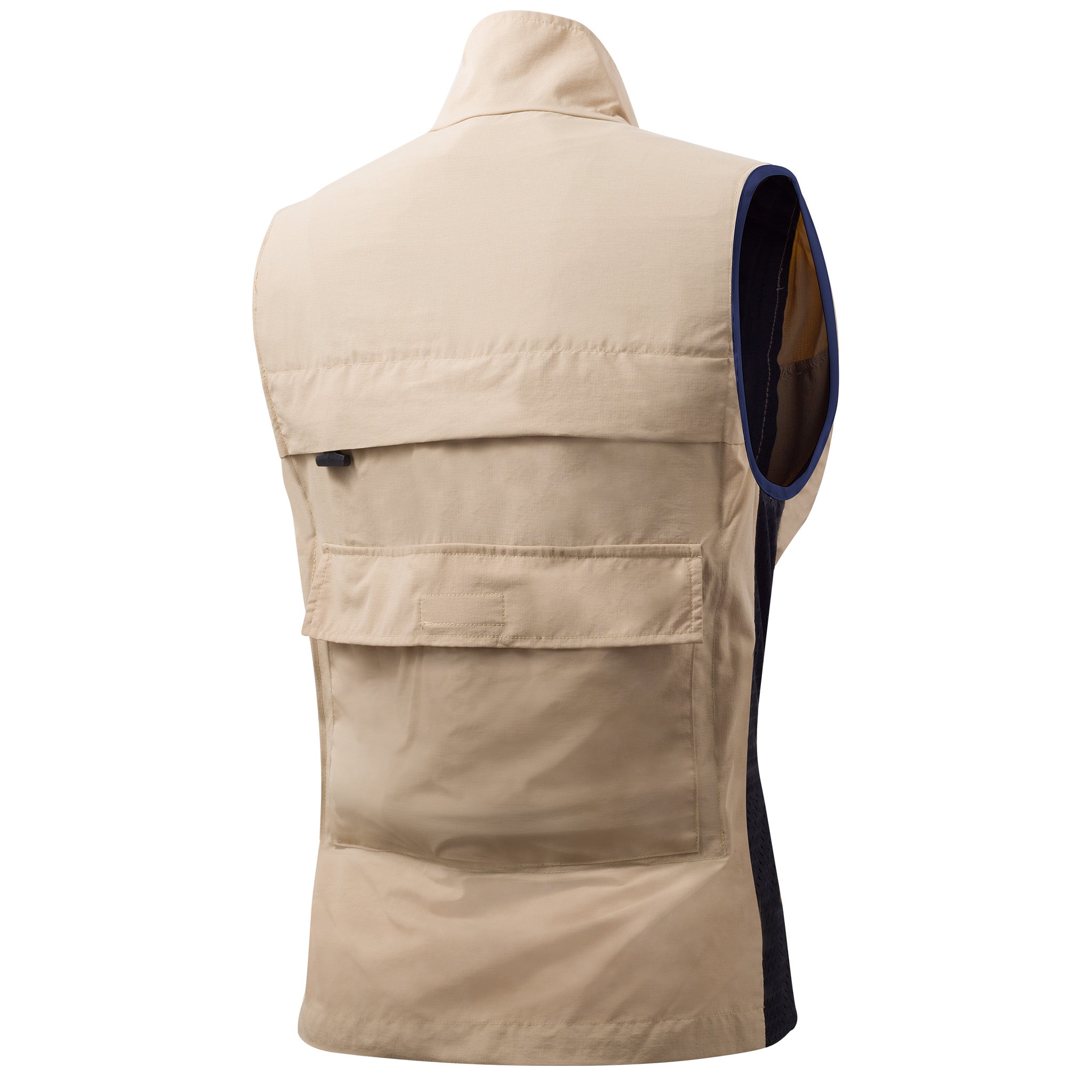 Beige vest with a pocket on a white background