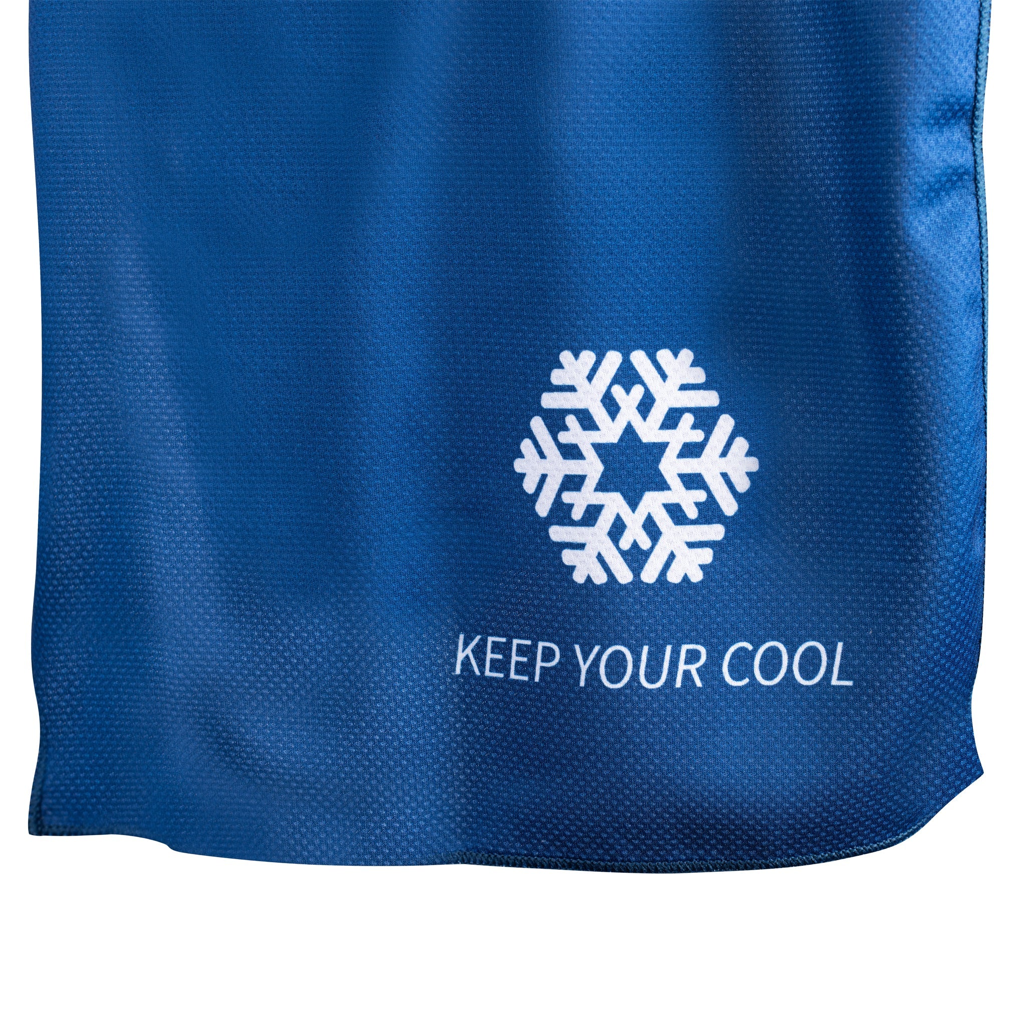 Blue bag with a snowflake design and 'KEEP YOUR COOL' text on a white background