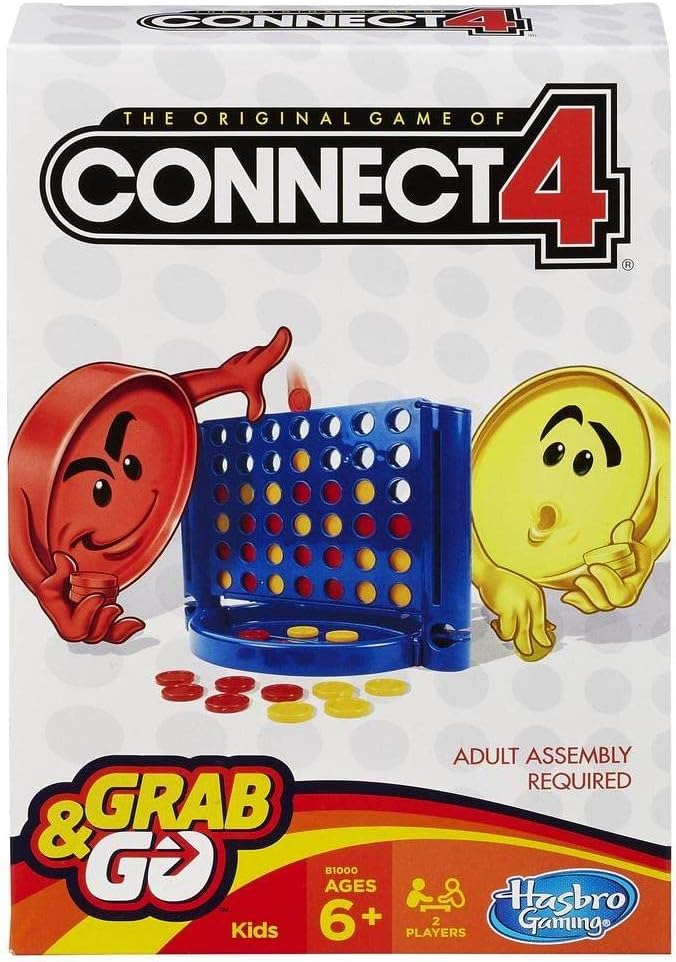 Connect 4 game box with characters and Hasbro Gaming logo