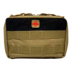 Tactical pouch with a red cross on a white background