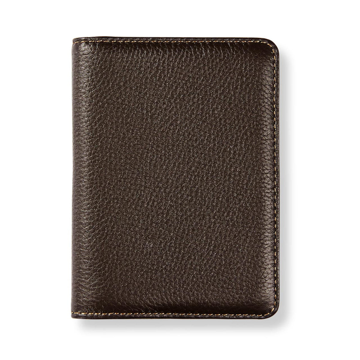 Brown leather wallet on a white background
