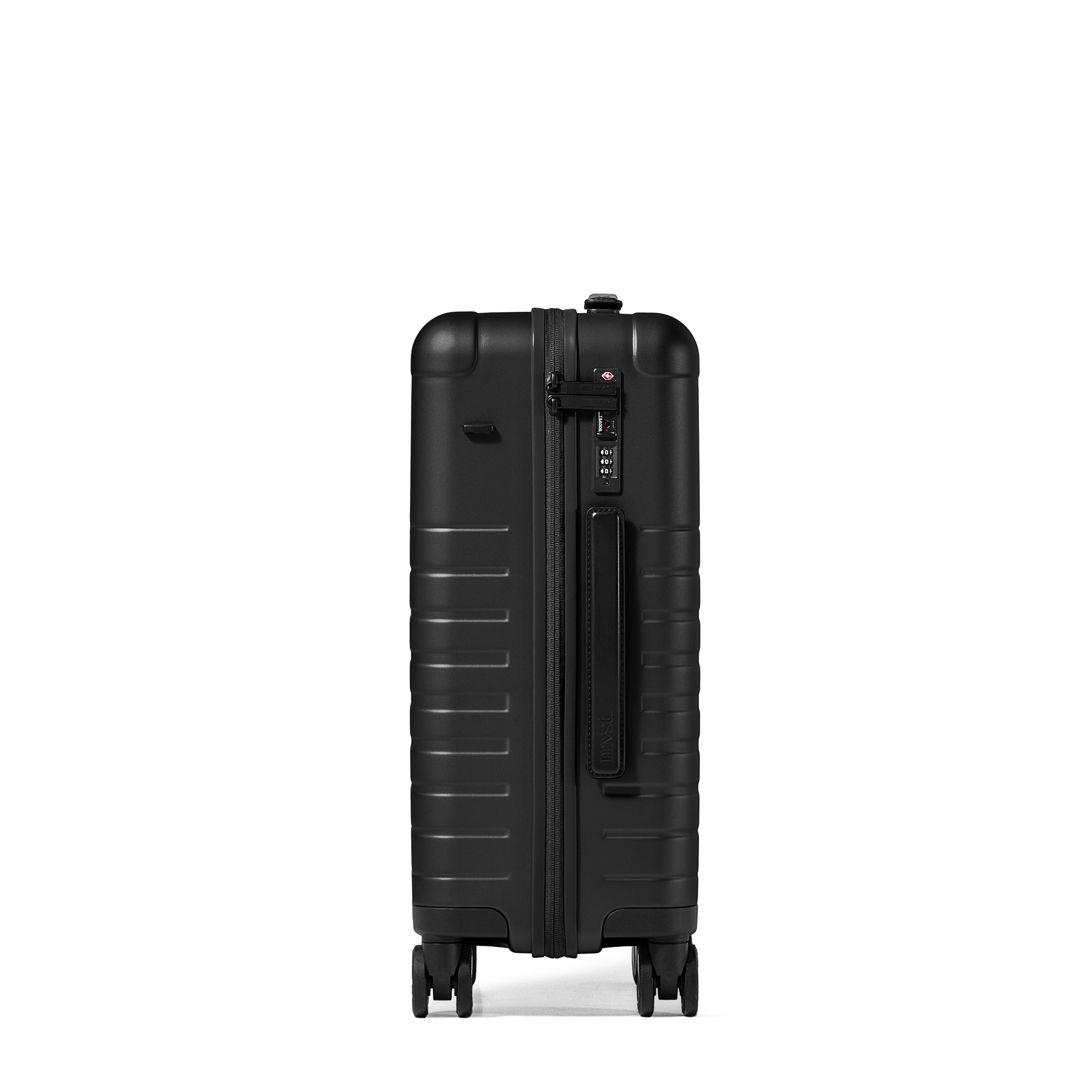Black suitcase on a white background