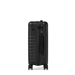 Black suitcase on a white background