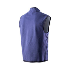 Blue sleeveless jacket on a white background
