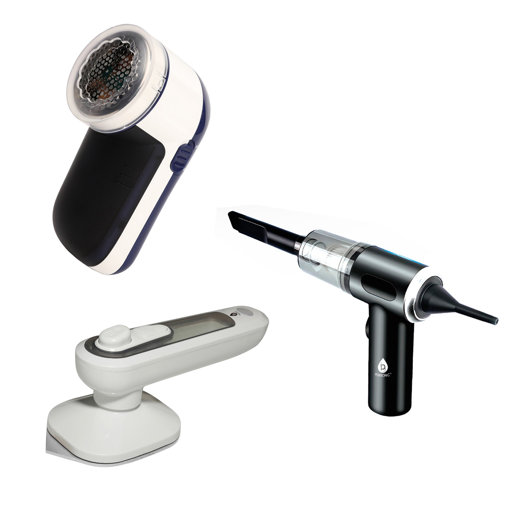 Three medical devices on a white background