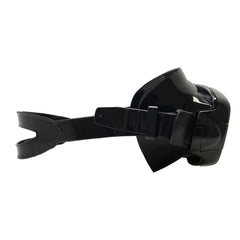 Black diving mask on a white background