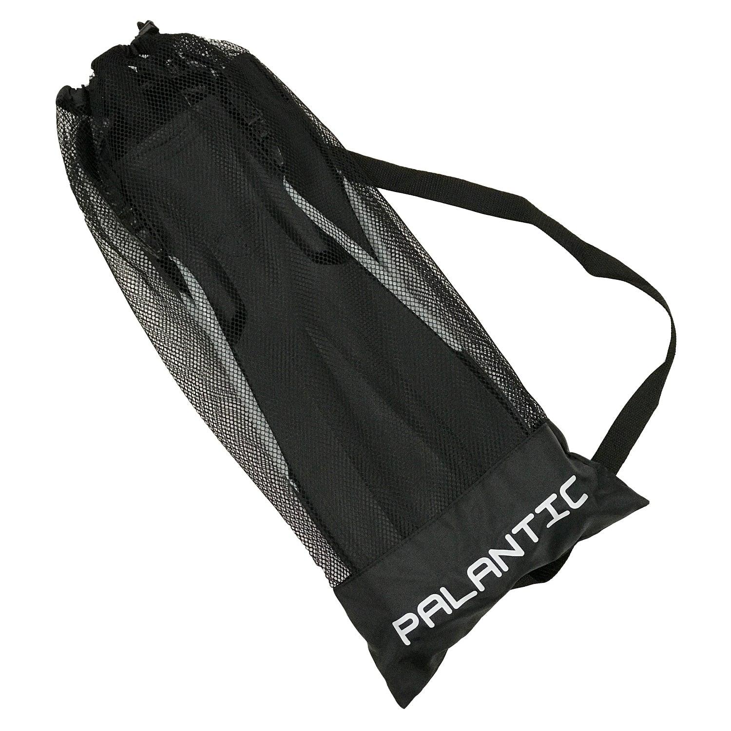 Black mesh bag with handle and 'Palantic' branding on a white background