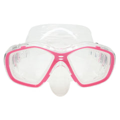 White and pink diving mask on a white background