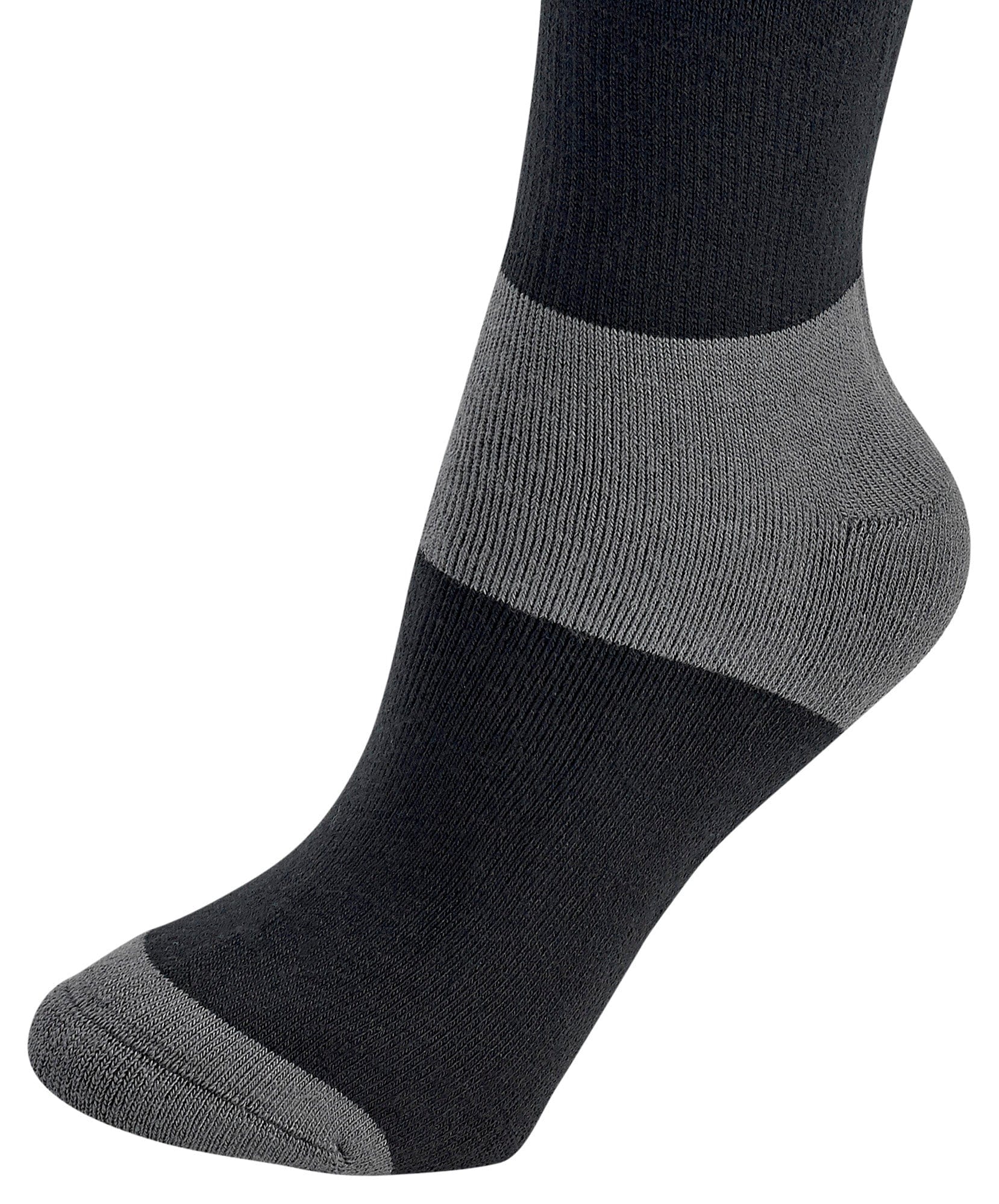 Black and gray ankle socks on a white background