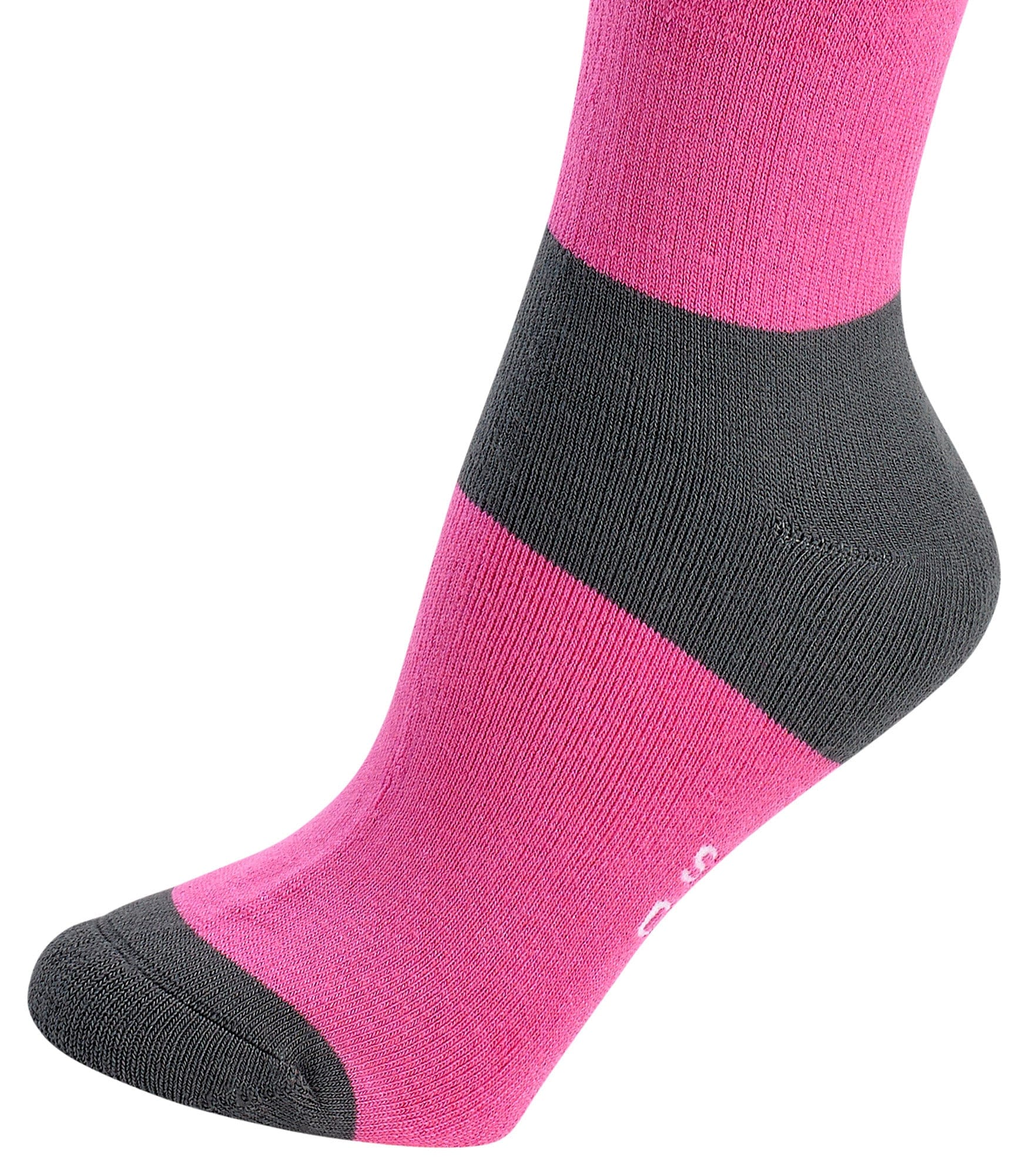 Pink and gray sock on a white background