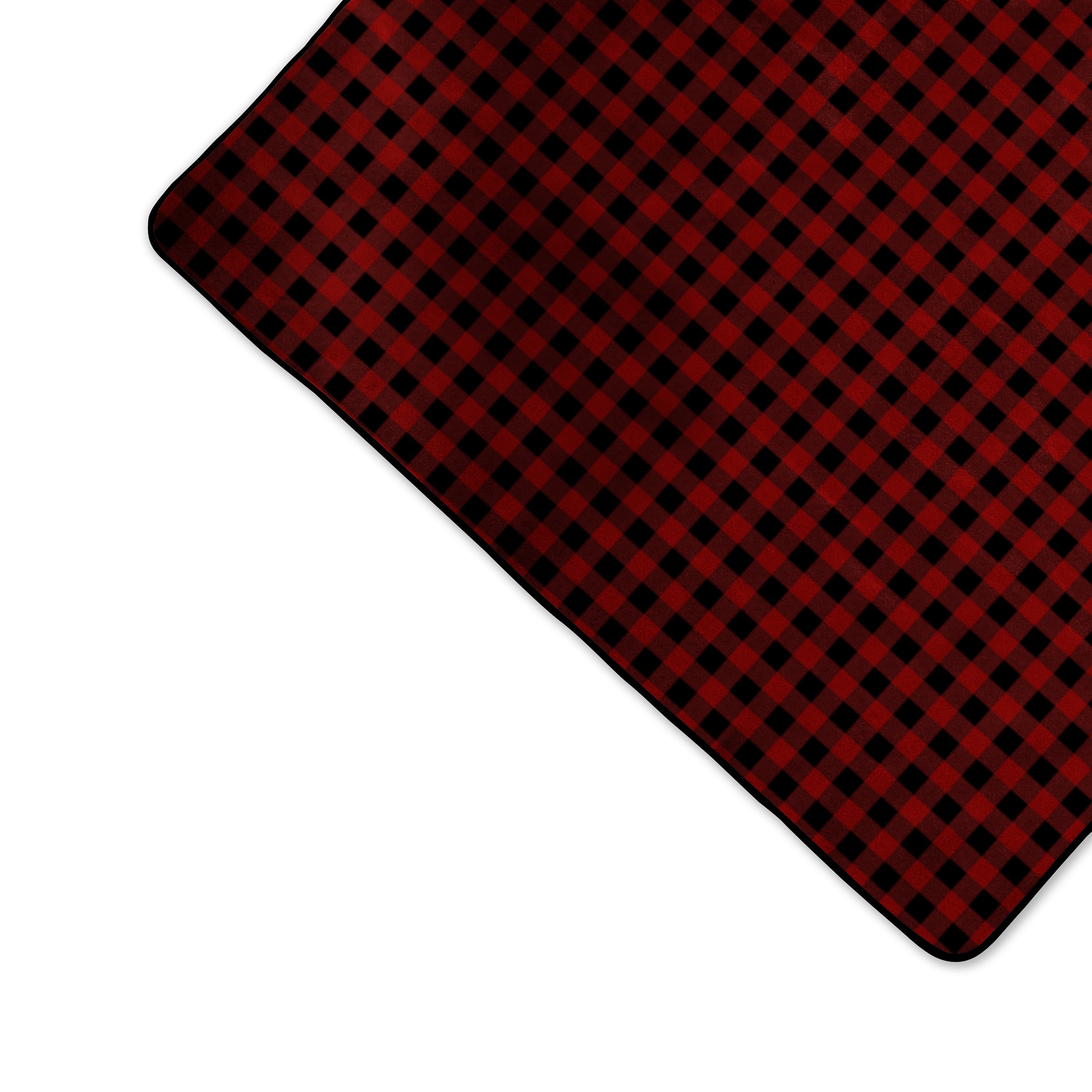 Red and black checkered pattern on a white background