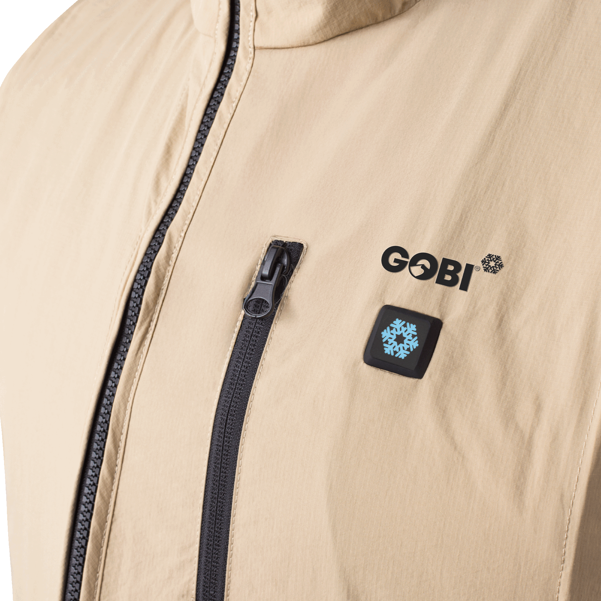Close up of vest and zipper