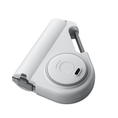 5000mAh Outdoor Power Bank with Built-In Retractable Cable, Flashlight, and Hiking Hook White