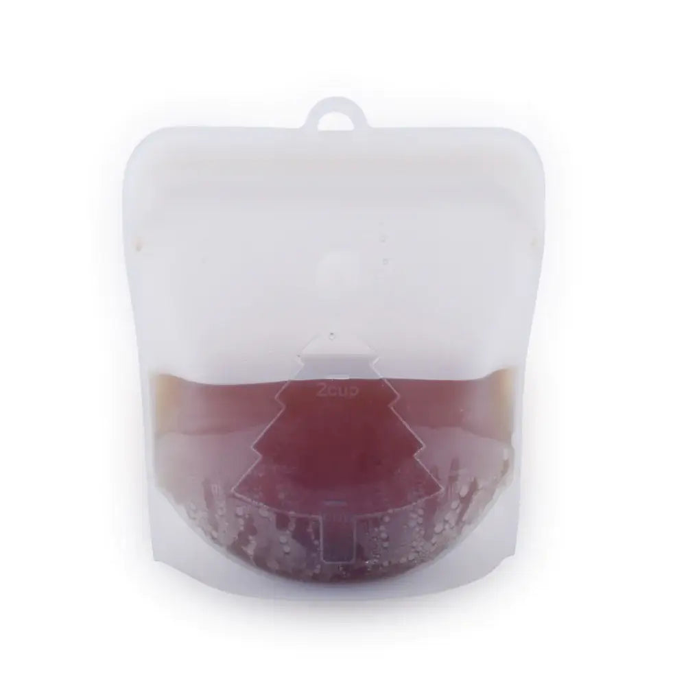Silicone mold with a clear lid on a white background
