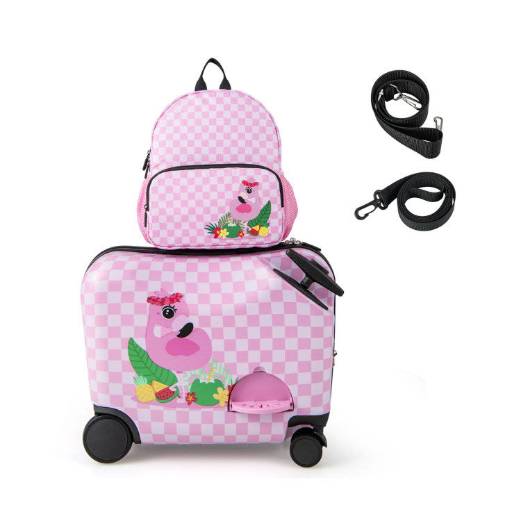 2 Pieces Kid Luggage Set with Spinner Wheels and Aluminum Handle - Mercantile Mountain