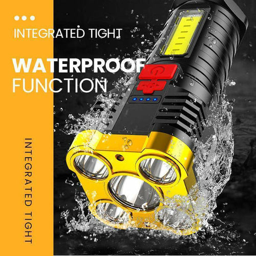 Ultra Bright Waterproof Outdoor LED Flashlight with Side Lamp - Mercantile Mountain