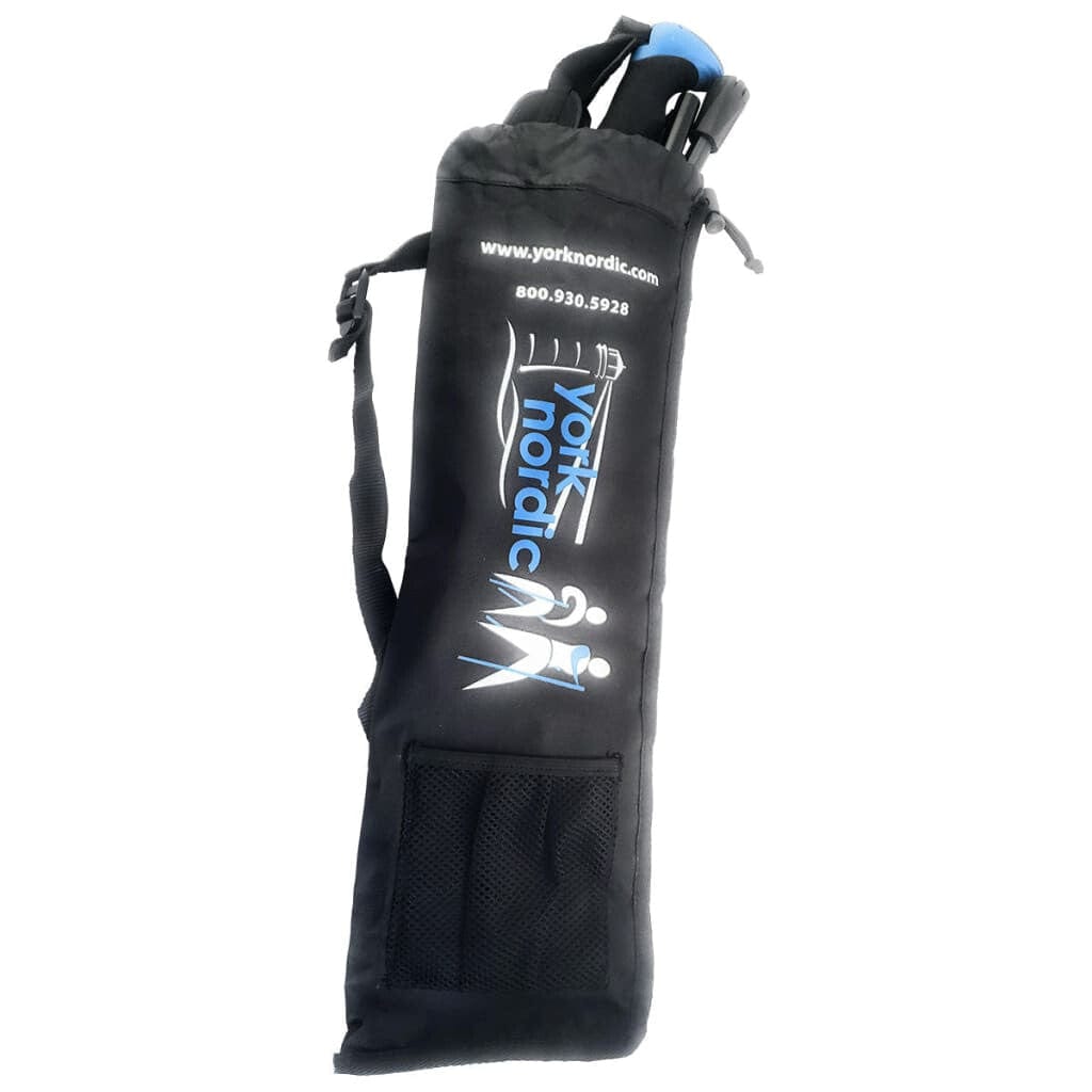Black carrying bag with York Nordic logo on a white background